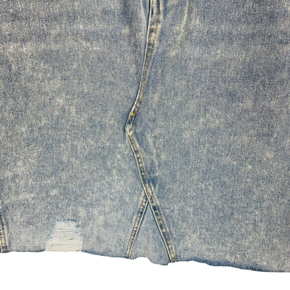 Distressed hem  mini denim skirt A-line light wash size medium Vero moda - Picture 11 of 13